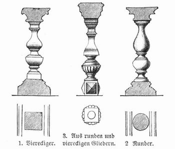 Verschiedene Baluster.