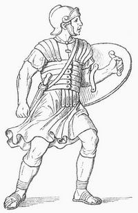 Römischer Legionarier in der Lorica (Severusbogen).
