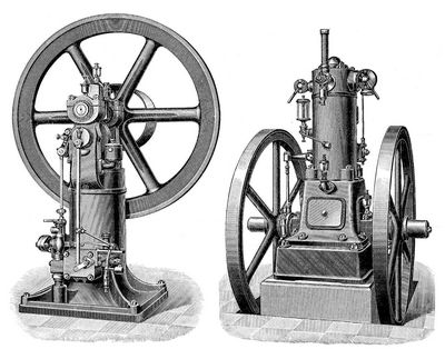 6 u. 7. Kleine stehende einfachwirkende Viertaktgasmotoren.